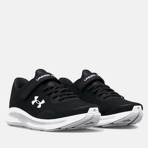 Shoe: Under Armour Kids Pursuit Running Shoe Black/White