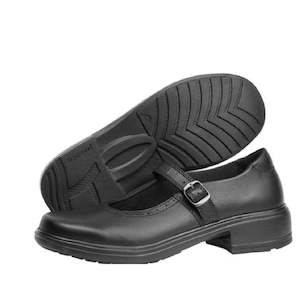 Shoe: Ascent - Adela  Leather School Shoe Womens Buckle Fastening