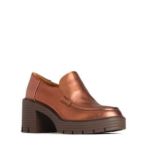 Shoe: EOS Malia Rusty Metallic Heeled Leather Shoe