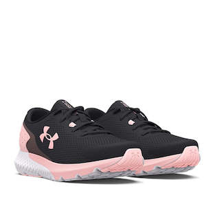 Shoe: Under Armour UA Charged Rogue 3 Youths Grey Pink Lace Up Runner