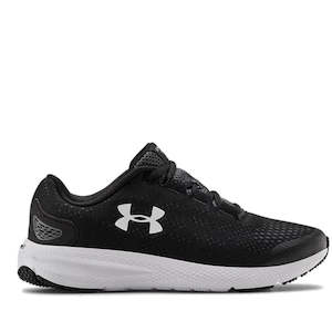 Under Armour UA Charged Rogue 3 Youths Black White Lace Up Runner