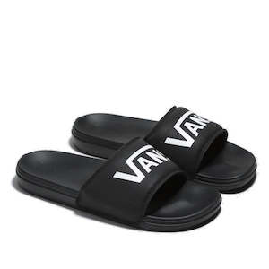 Vans- La Costa Slide On Black White Logo NOT RETURNABLE