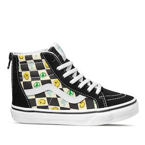 Vans - SK8 Hi Zip Melted Check - Youths Black Multi Boot NOT RETURNABLE