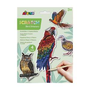 Arts and Crafts: Avenir  Scratch Bird Stickers