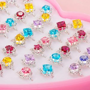 Little Girls Jewelry Rings with Rhinestone