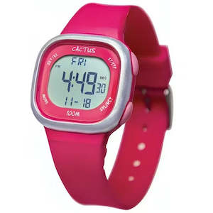 Childrens Lights Sleep Clocks Watches: Cactus Ace Digital Watch - Pink - CAC-139-M05