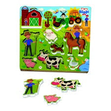 Blippi | Wooden Farmyard Puzzle Toy RRP $26.99