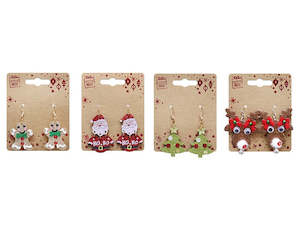 CHRISTMAS EARRINGS NOVELTY GLITTER Asst RRP $4.99