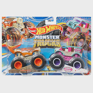 Hot Wheels toy vehicle - Monster Trucks 1:64 Demo Doubles 2-Pk Asst - I Bad Scoop