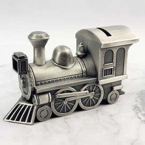 Baby Money Box Pewter Train