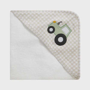 Bath: Living Textiles Hooded Towel - Tractor Ride