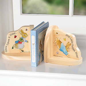 Peter Rabbit Wooden Bookends