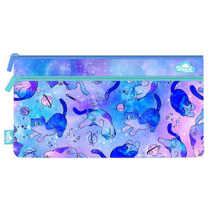 Bags Pencil Cases Homework Bags: Spencil | Twin Zip Pencil Case - Cat-a-cosmic