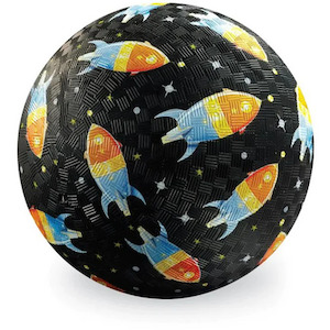 Outdoor Beach Toys: Crocodile Creek Playground Ball (Rockets) - 7 Inches