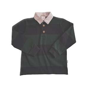 Love Henry: Love Henry | Freddie Rugby Polo-Green Stripe