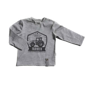 Love Henry: Love Henry |  Baby Boys LS Graphic Tee - Farmer Tractor