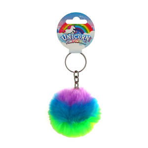 Keychain Pom Pom Rainbow 8cm