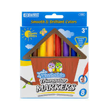 Bazic | Washable Markers Broad Line Jumbo Triangle 8 Colour