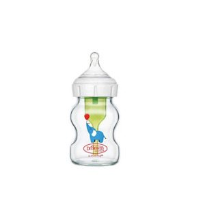 Dr Brown's 150Ml Options+ Anti-Colic Bottle - Elephant Deco - Glass