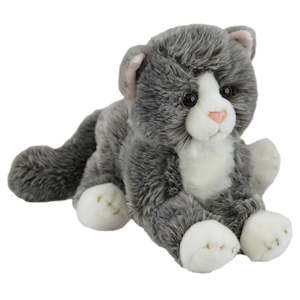 X By Price,Soft Toys - Plush: Antics Grey Cat lying 36cm