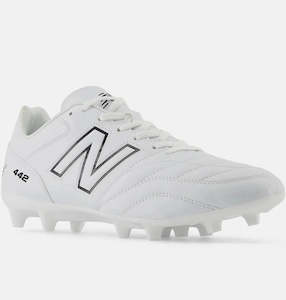 Rugby Boots: NEW BALANCE 442 ACADEMY V2 FOOTBALL BOOTS - WHITE