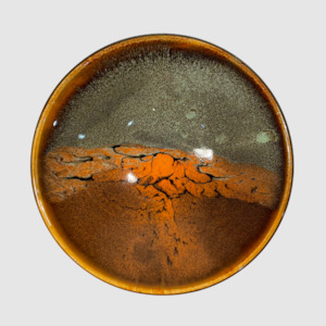 Tableware: Flat dinner bowl - Autumn ORANGE colour