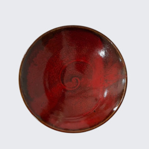 Flat Dinner Bowl in Red Glaze