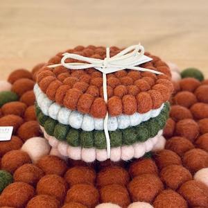 Art gallery: Felt ball coasters - Earthy Stack