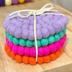 Felt ball coasters - Bright Stack