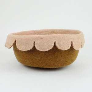 Scalloped bowl Ochre and Blush