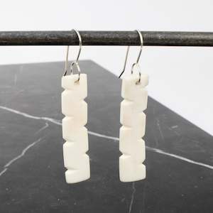 Rectangle notched antler earrings