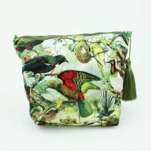 Velvet Cosmetic Bag - Native Birds