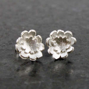 Briar double flower studs - silver