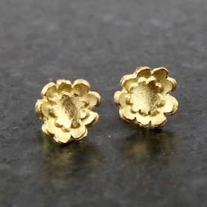 Briar double flower studs - gold