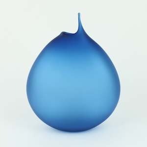 Aqua frost drop vase