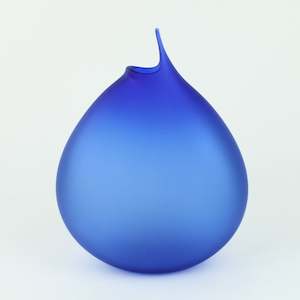 Cobalt frost drop vase