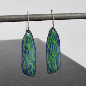 Scribe earrings - blue/green