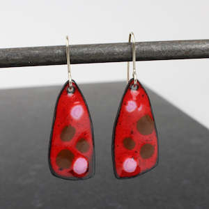 Dot earrings - red