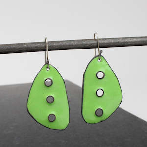 Art gallery: 3 Hole earrings - lime