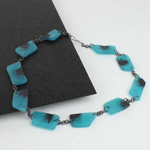 Teal bead necklace