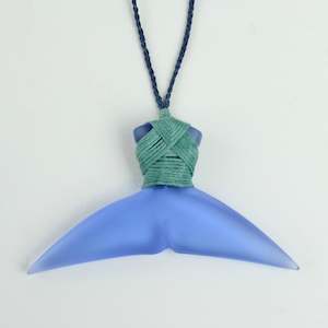 Glass whale tail pendant III