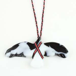 Black and white bird pendant II