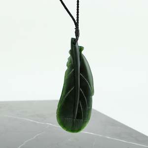 Huia Feather Greenstone Pendant