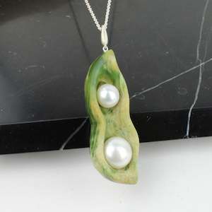 Two Peas in a Pod Greenstone Pendant