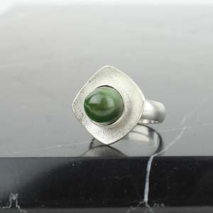 Round Greenstone Dish Ring