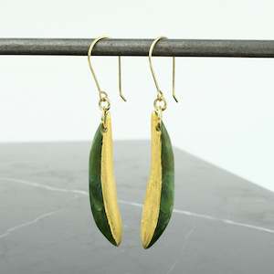 Half Gold Leaf Earrings