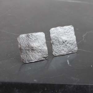 Art gallery: Square Studs - oxidised silver