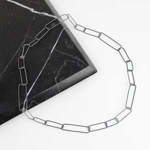 Sketches Oblong Necklace - oxidised silver II