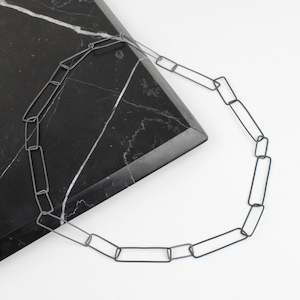 Sketches Oblong Necklace - oxidised silver III