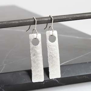 Strip earrings - silver 40mm